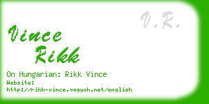 vince rikk business card